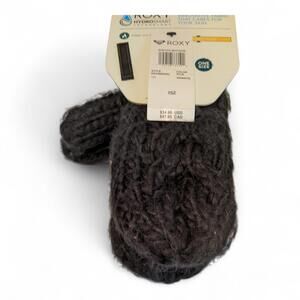 New Roxy Women's Black Mittens Thick Chunky Knit  One Size New With Tag